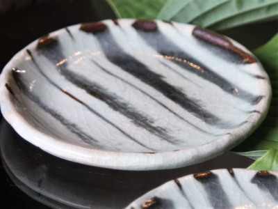 虎縞皿 | 会津慶山焼